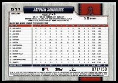 2026 Topps #511 Jayvien Sandridge Blue Holo Foil #/150
