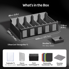 Trading Card Storage Box 5-Row 3900+ Capacity, Black | MTG Card Case with Magnet