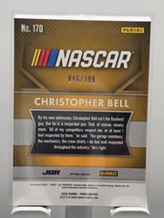 2025 Panini Prizm – #170 Christopher Bell – Throwback – Red Pulsar /199