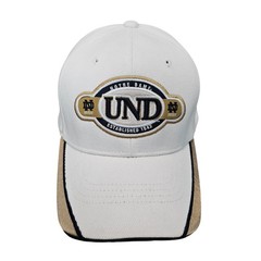 Vintage Notre Dame Strapback Hat Cap 90s White Gold Fighting Irish UND Est 1842