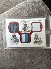 Panini 2019 Flawless Football TP6 Newton/Moore/McCaffrey Triple Patch 02/15