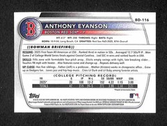 2025 Bowman Draft – Anthony Eyanson 1st Bowman #BD-116 Boston Red Sox