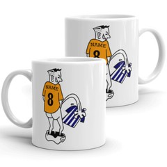 PERSONALISED FOOTBALL RIVALS MUG ANY TEAMS PEEING WEEING LOCAL FUNNY GIFTS