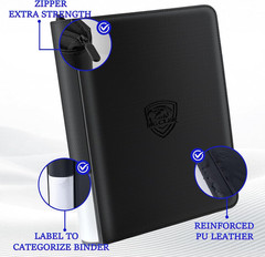 Top Loader Binder – Holds 324 Cards ,9-Pocket Side-Loading Card Binder Ringless