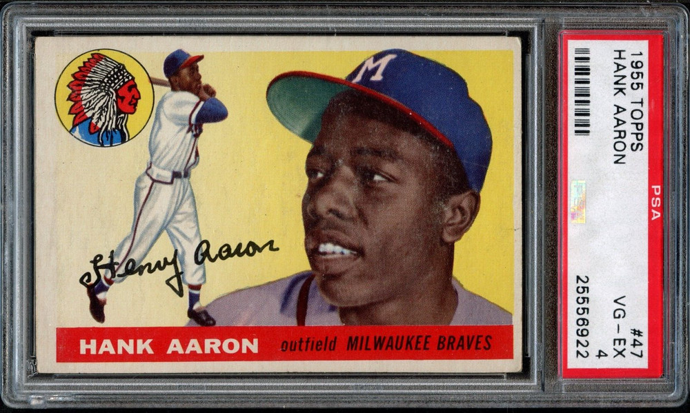 BB – 1955 – Topps – #47 – Hank Aaron – PSA 4 – VG-EX
