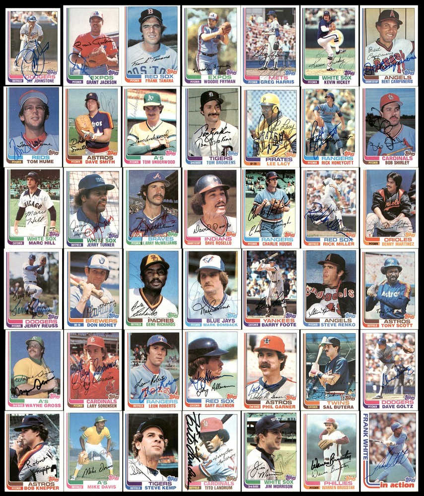 250 Count Lot of Signed 1982 Topps Baseball Cards (All Different)