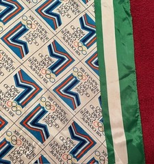 1980 XIII Olympic Winter Games Lake Placid Scarf by Athalon 100% Acetate