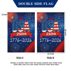 250 Anniversary USA Garden Flag, 250th 12×18 inches, Blue, Inch