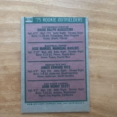 1975 Topps – 1975 Rookie OF Jim Rice, Pepe Mangual, John Scott #616 (RC)