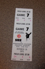 Southern California Sun 10/26/1975 WFL Football Ticket Stub v Birmingham Vulcans