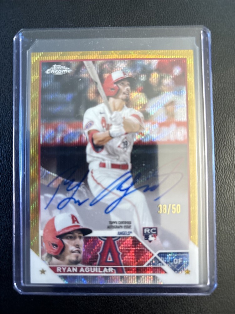Ryan Aguilar 2023 Topps Chrome Gold Shimmer Auto Refractor /50