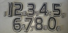 BLACK-WHITE-BLACK Hockey Jersey Back+Sleeve 12&Prime; Tackle Twill Number Set Kit 126