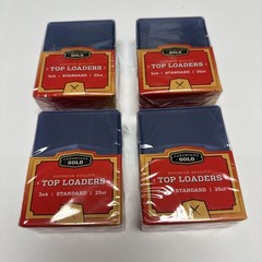 Liquidation Lot of 100 Cardboard Gold 3&Prime;x4&Prime; Standard Toploader – Clear 25 ct x 4