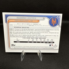 2024 Bowman PAPER CARSON BENGE 1ST ROOKIE #BD-28 NEW YORK METS MLB BASEBALL RC