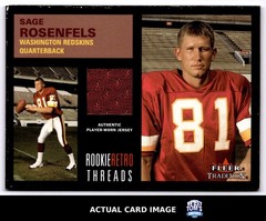 2001 Fleer Tradition #NNO SAGE ROSENFELS Washington Redskins RC MEM VG-EX