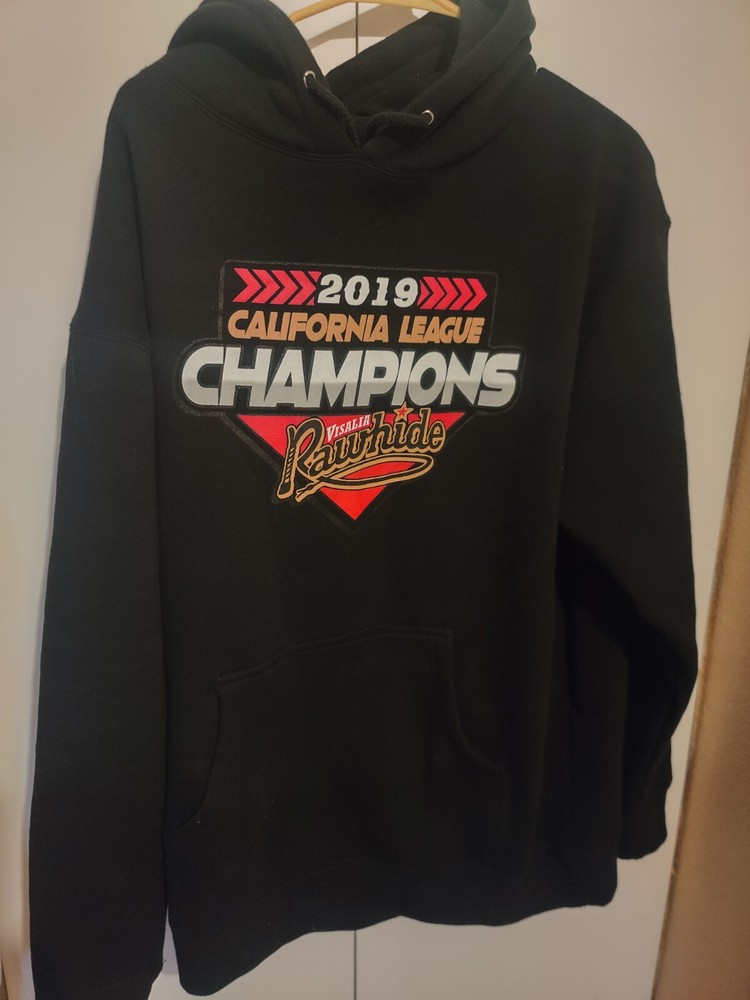 Visalia Rawhide 2019 California League Championship Hoodie Size Large