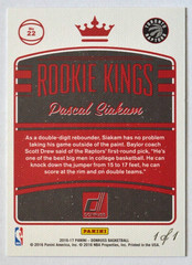 2016-17 Donruss Rookie Kings Pascal Siakam 1 of 1 Press Proof Black #22 RC 1/1