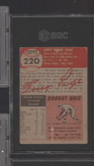 1953 TOPPS Satchel Paige #220 SGC 1 New Slab EYE APPEAL Pin Hole ST LOUIS