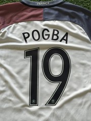 France 2016 Paul Pogba #19 Soccer Jersey White Blue Red Men&rsquo;s Size M