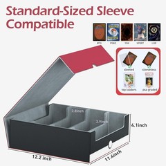 4-Row【3200+】 Trading Card Storage Box, Card Organizer Holder with 24 Dividers…