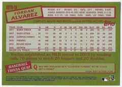 2020 Topps Update &rsquo;85 Topps #85TB18 Yordan Alvarez RC – Houston Astros