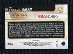 2025 Topps NBA Hoops Highlights Gold Pixel Burst 16/50 Pascal Siakam #265 1v1q