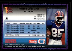 1993 Wild Card Superchrome Rookies Russell Copeland Rookie Buffalo Bills #6