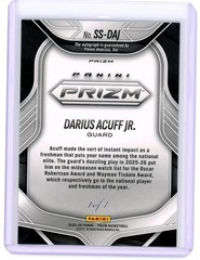 2025-26 Prizm FOTL Black Shimmer 1/1 Darius Acuff Jr AUTO Sensational Signatures