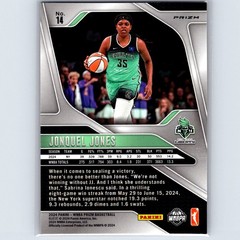 2024 Panini Prizm WNBA Jonquel Jones #14 Ice Orange Prizms New York Liberty