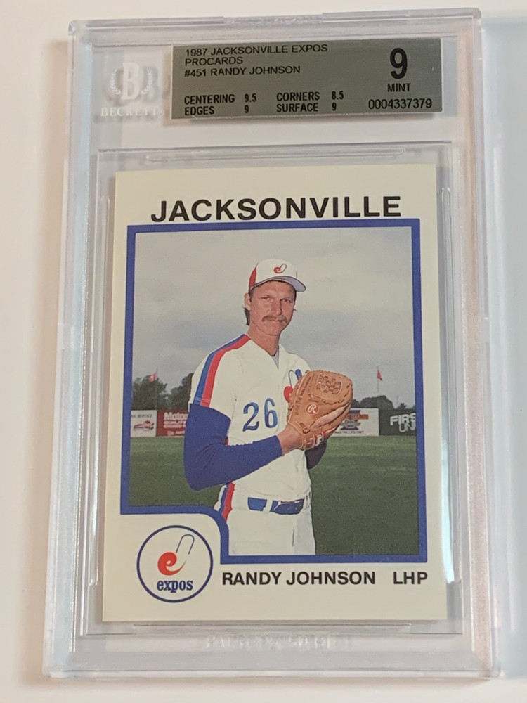1987 ProCards Jacksonville Expos #451 Randy Johnson – BGS 9 (Mint)