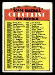 1972 Topps Baseball #604 6th Series Checklist (657-787) VG *e1
