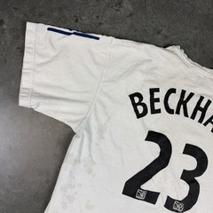 David Beckham T Shirt Mens Large White LA Galaxy Adidas Flaws Preowned