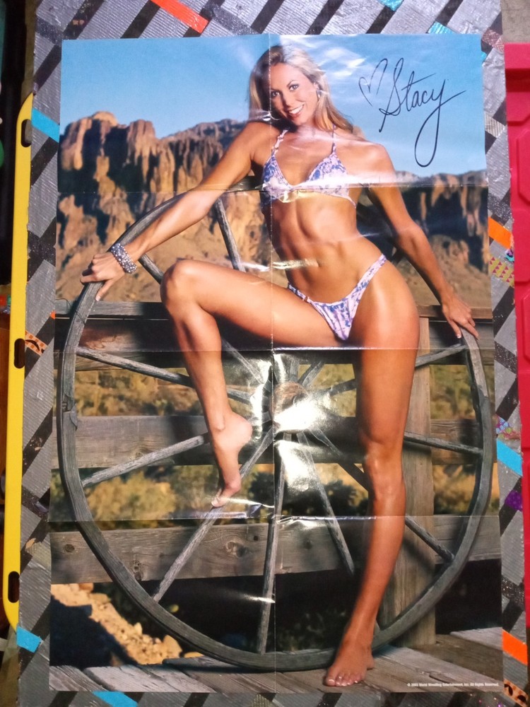 Vtg 2003 WWE Stacy Keibler & Kurt Angle Double Sided 32&Prime; x 21.5&Prime; Poster WWF