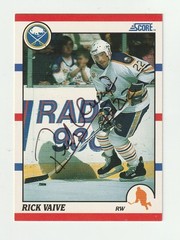 1990-91 Score #103 Autograph Auto Rick Vaive card Toronto Maple Leafs