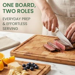 LAIF Premium Bamboo Cutting Board with Juice Groove – 17&Prime;L x 12&Prime;W, Natural