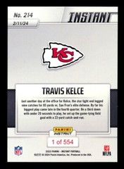 2023 PANINI INSTANT #214 TRAVIS KELCE BIG IN 3RD SUPER BOWL WIN CHIEFS SP/554!