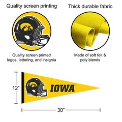 Iowa 12 in X 30 in Football Helmet Pennant