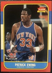 2001-02 Fleer Platinum Patrick Ewing 15th Anniversary Reprints #4 1986-87 RC