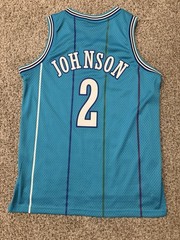 adidas Hardwood Classics Charlotte Hornets Larry Johnson #2 NBA Jersey Men M
