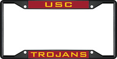 USC TROJANS Black License Plate Frame