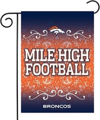 Denver Broncos Premium Double Sided Garden Flag Banner, 13×18 Inch, Display Pole