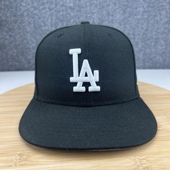 Los Angeles Dodgers Hat Cap Size 7 1/2 Black New Era 59Fifty 5950 LA