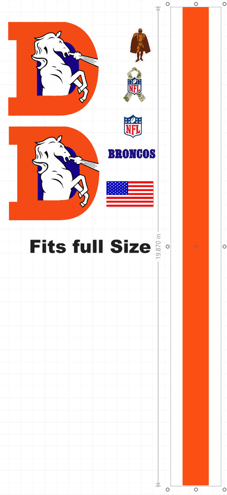 Denver BRONCOS STYLE FULL SIZE Football Helmet Decal