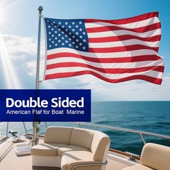 Small American Flag for Boat, 2 Pack Marine 12×18 inches, Red