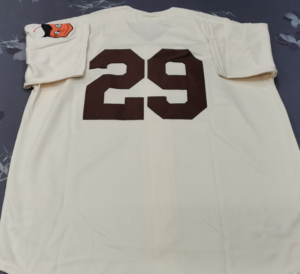 VINTAGE Satchel Paige #29 St. Louis Browns Throwback Cream Sewn Stitched Jersey.