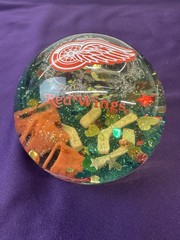 Detroit Red Wings Snow Globe Paper Weight By Duck House Plastic