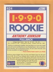 Anthony Johnson Notre Dame Irish AUTO Signed 1990 Score South Bend Indiana