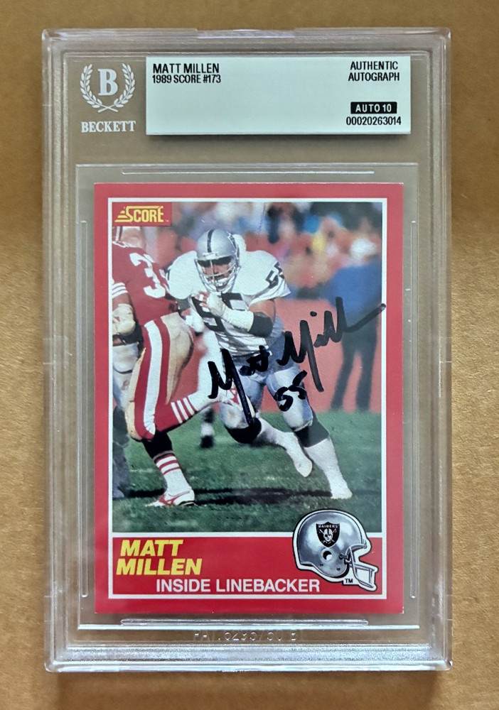 1989 Score #173 Matt Millen Signed Auto BAS 10 Authenticated