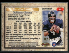 1998 Bowman&rsquo;s Best Jim Harbaugh Atomic Refractor #/100 Serial #071/100 EX