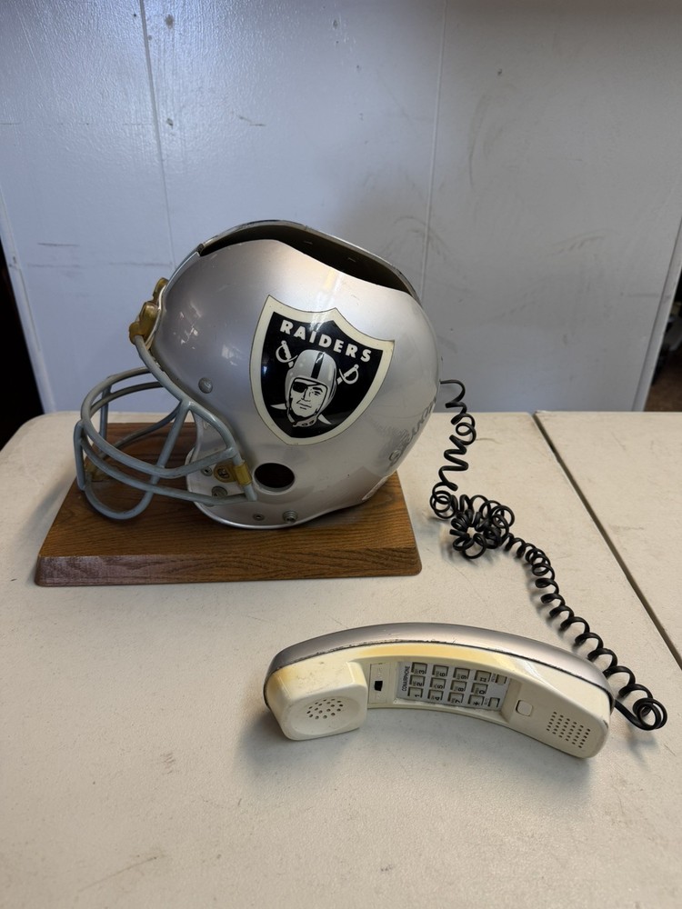 Vintage RARE 1980s Riddell Oakland Raiders Helmet Telephone Las Vegas Raiders